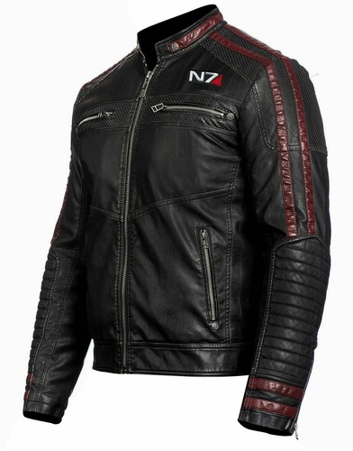 Men’s N7 Motorcycle Biker Cafe Racer Vintage Black Winter Real Leather Jacket - Picture 2 of 5