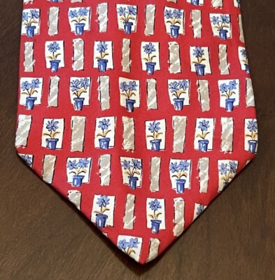 Celio Red Blue 100% Silk Men s Neck Tie