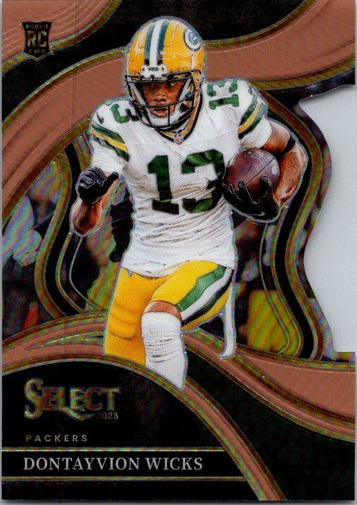 2023 Panini Select #271 Dontayvion Wicks Copper Prizms Die Cuts #/299