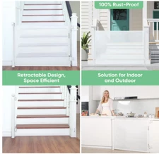 Mesh Gate 1-HANDED RETRACTABLE 33"tall extends 55" wide SH20.006DC WHITE Likzest