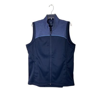 Adidas Go To Full Zip Golf Vest Womens XL NWT Blue Colorblock Stretch Athletic