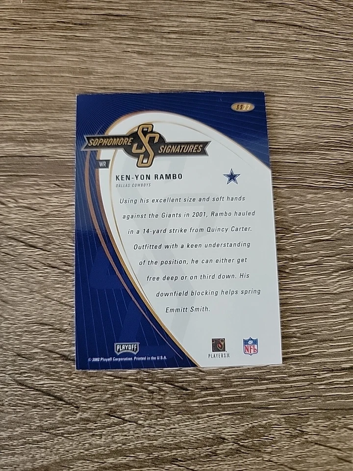 2002 Playoff Prestige Sophomore Signatures #SS22 Ken-Yon Rambo AUTO - Image 4 of 4
