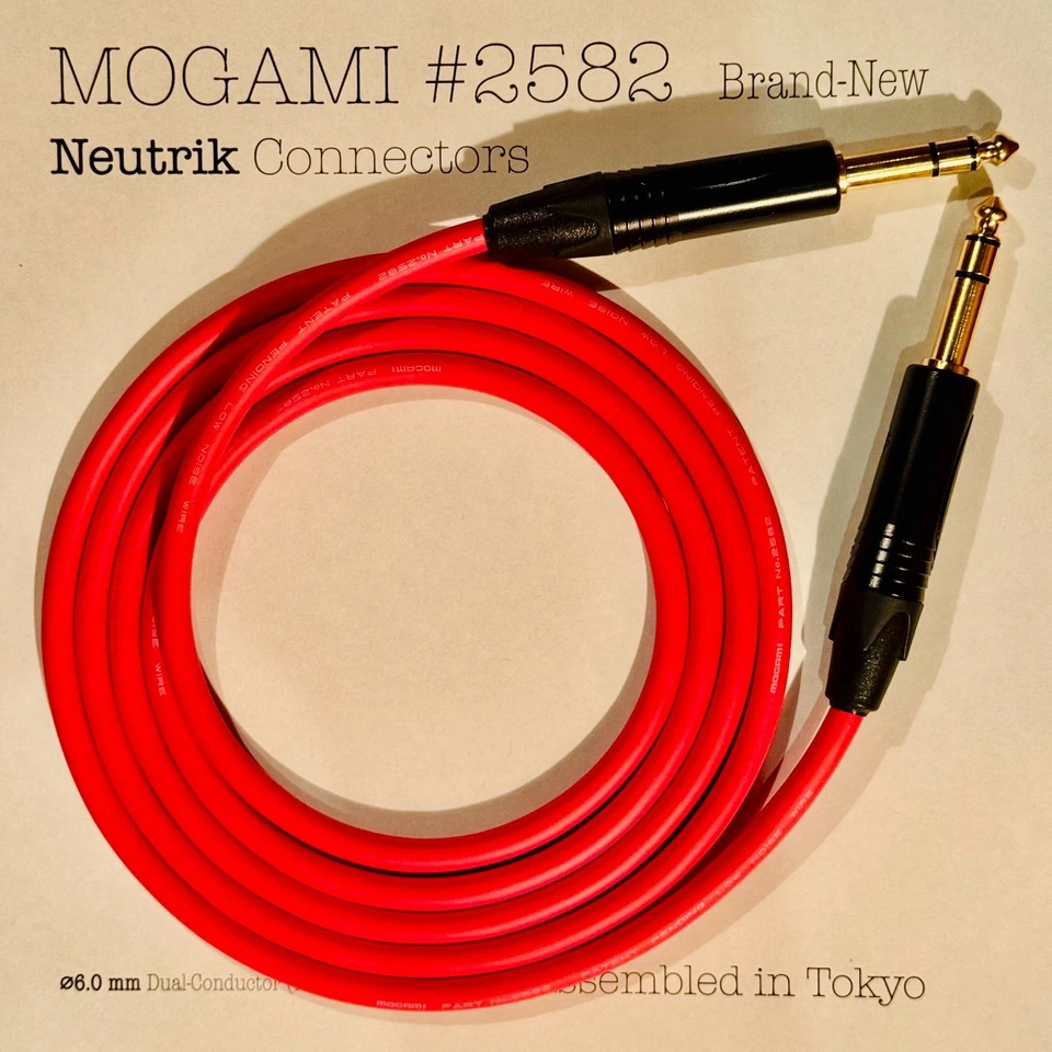 Cable de micrófono rojo Mogami 2582 de 1-200 pies | Elige Neutrik TRS o XLR | tokyo_made Foto 3 de 4