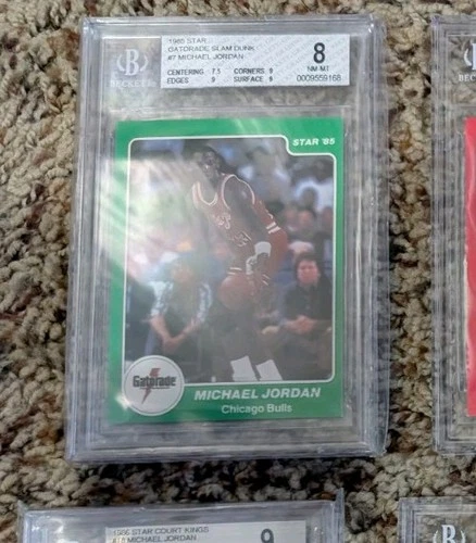 1984-85 Star  Gatorade Slam Dunk Michael Jordan #7 (RC) BGS 8 Bulls HOF