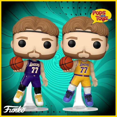 Luka Doncic Funko NBA 221 Bundle Yellow + Purple Shirt Chalice Collectibles New