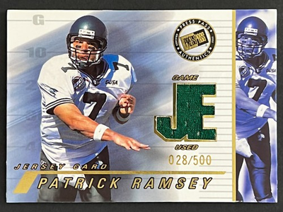 #ad 2002 Press Pass JE #JEPR Patrick Ramsey 500 Game Used Jerseys Tulane Green Wave $6.52