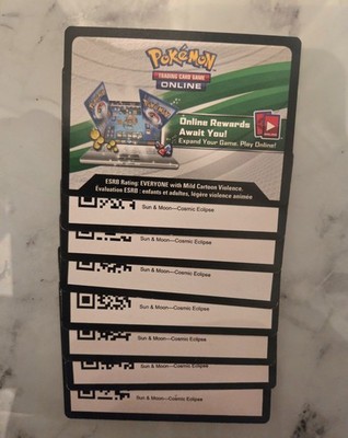 7x Sun & Moon COSMIC ECLIPSE - Pokemon TCG Online Code Card
