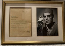 BORIS KARLOFF Signed Letter - Horror Film Star Actor Frankenstein Etc