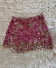 LoveShackFancy Kalasie Sequin Skirt Raspberry Sparkle 0