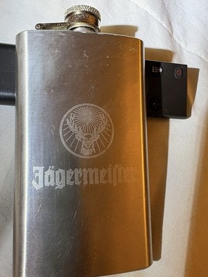 Pre Owned 2- Drinking Flasks Stainless Steel,Jagermeirter And Designed.