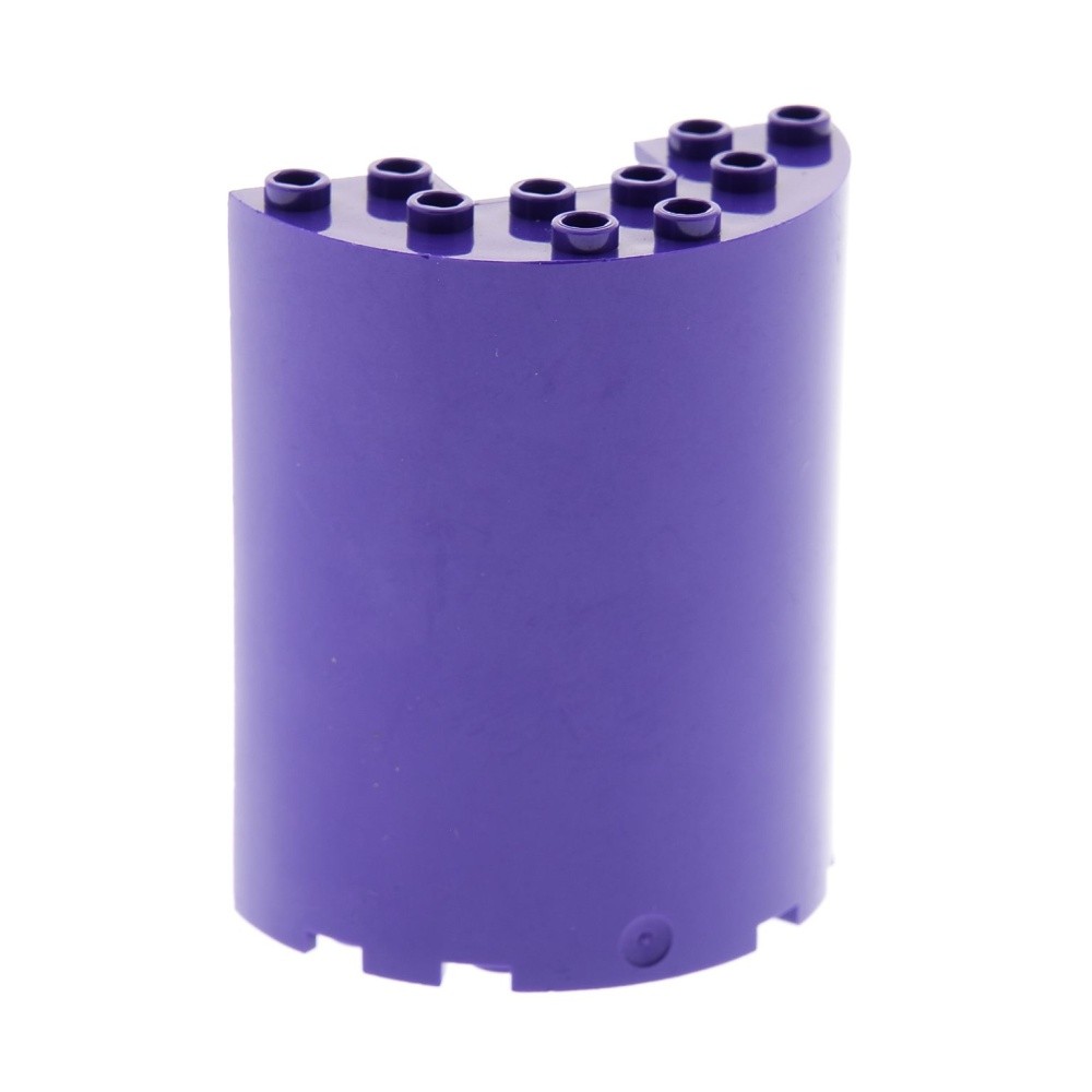 1X Lego Cylinder Half 3X6X6 Dark Purple With 1X2 Cutout Half Round 87926