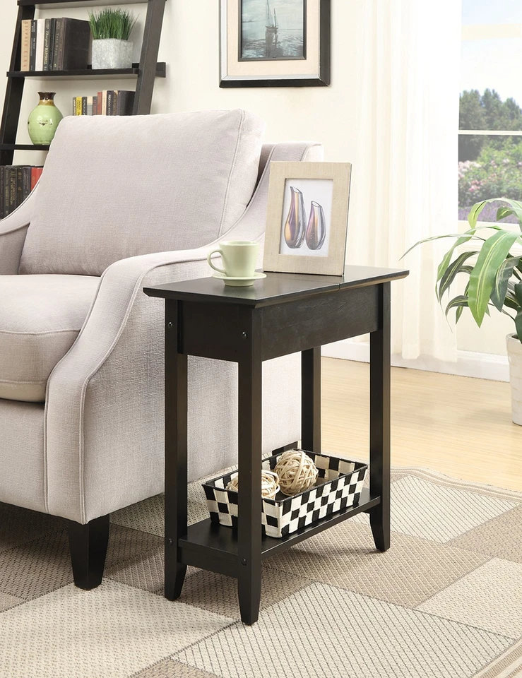 Convenience Concepts American Heritage Flip Top End Table, Black - Image 2 of 4