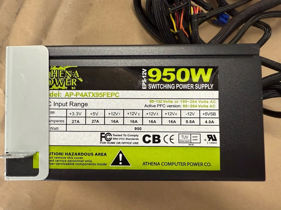 Athena power Switching Power Supply 950W AP-P4ATX95FEPC eps-12v - Image 3 of 3