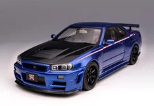 1/18 Motorhelix Nissan Skyline GT-R ( R34 ) CRS Nismo Blue Carbon Hood LAST ONE
