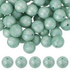 60 Pcs Silicone Beads, 15mm Bulk Beads for Keychain Making, Light Green