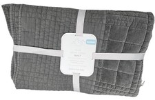 Pottery Barn Baby Kids Reed Velvet Cotton Quilt Toddler Charcoal NWT T G