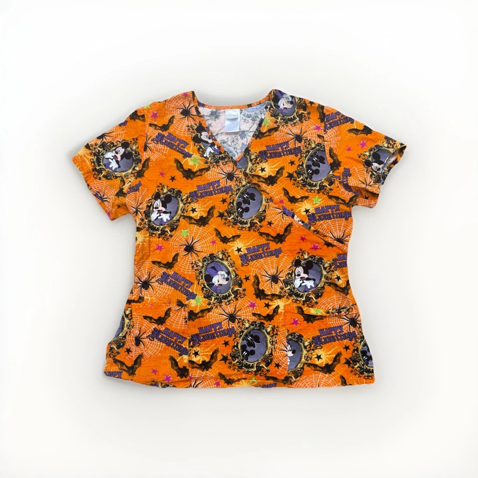 Blusa Médica Disney Halloween Naranja Mickey Minnie Mouse Para Mujer M Mediana Foto 4 de 4