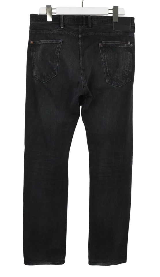 Мужские джинсы PAUL SMITH W35/L33 черная джинсовая ткань сужающиеся усы на пуговицах - Изображение 2 из 4