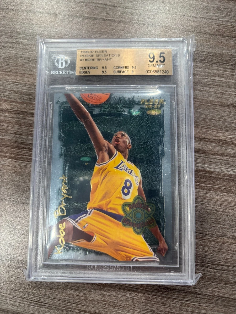 Fleer Kobe Bryant Grade 9.5 Basketball Rookie Sports Trading Cards