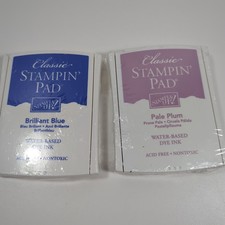 NEW Stampin Up Pale Plum Brilliant Blue Classic Stampin  Ink Pad Dye Acid Free