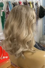 Ash Blonde Highlights Wave Bob 13x4 Lace Human Hair Wig for Women