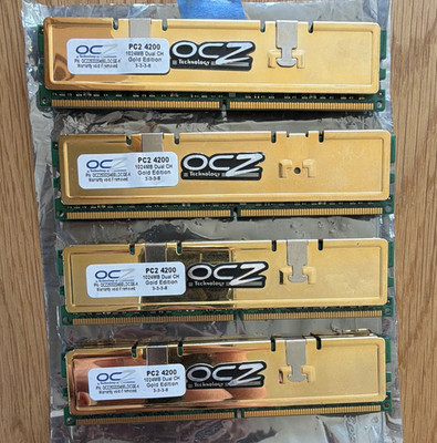 OCZ Gold Edition 4GB (4x1GB) DDR2 PC2-4200 240-Pin DIMM OCZ25332048ELDCGE-K