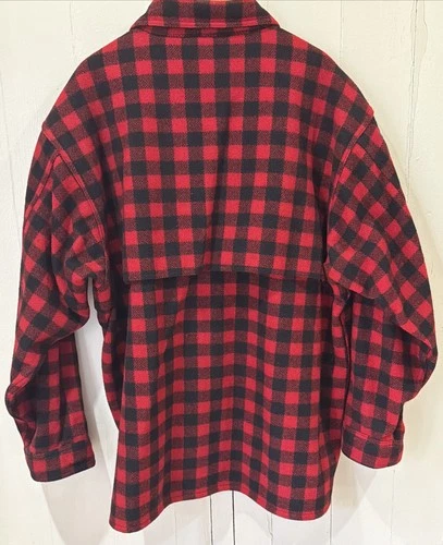 Johnson Woolen Mills 450L Double Cape Jac Shirt 3XL Tall Cabot Cheese Red/black image 2