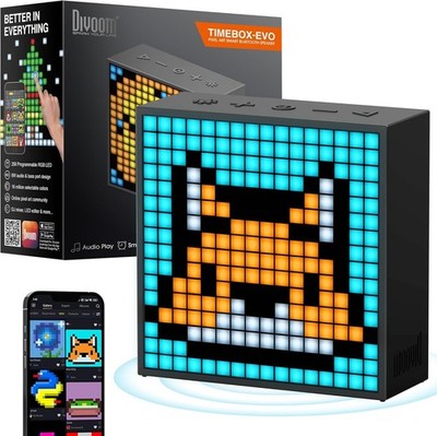 Divoom TimeBox Evo -- Pixel Art Bluetooth Speaker with 16x16 LED Display NEW