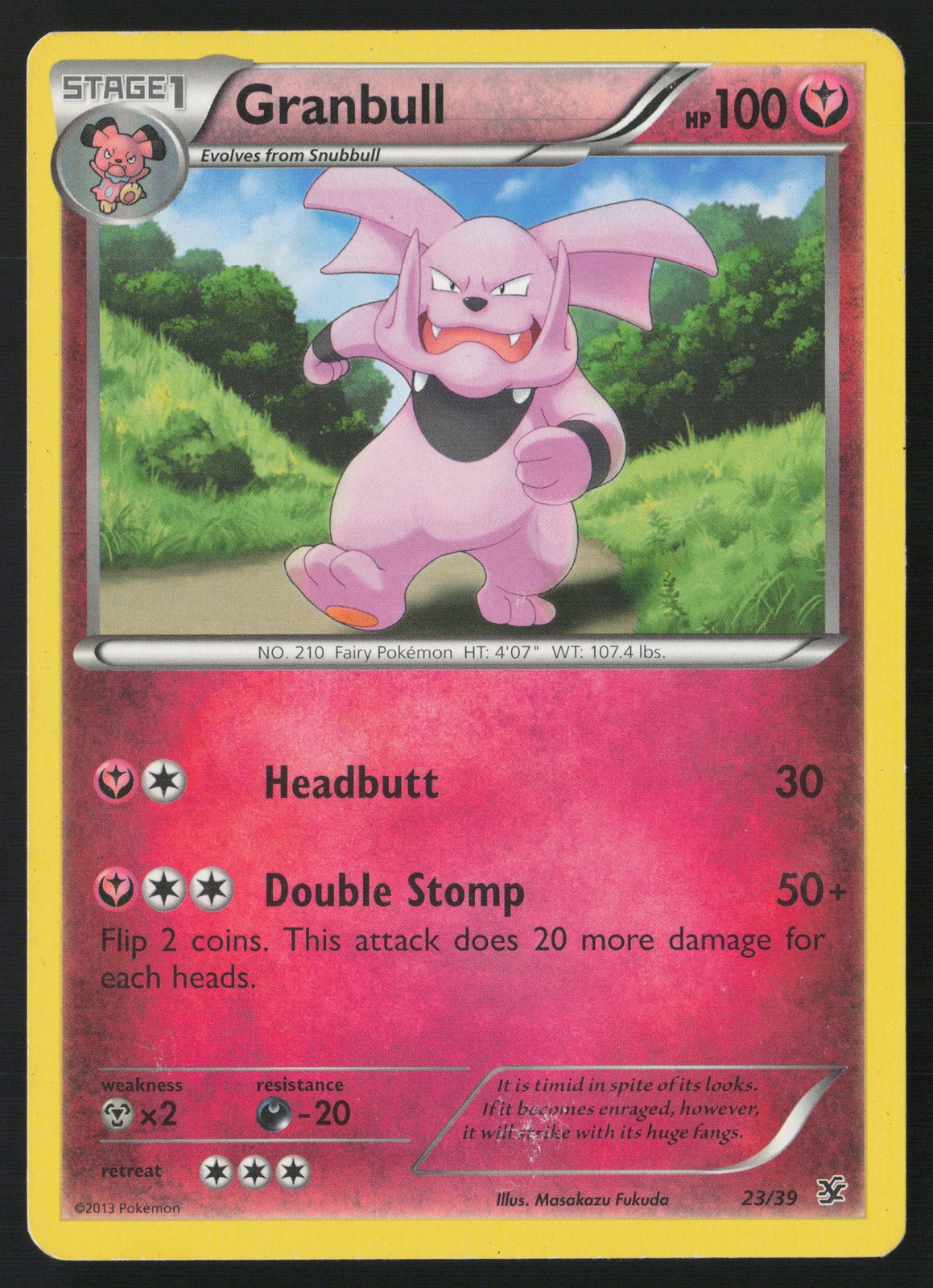 Pokemon Granbull 23/39 Kalos Starter Set Non-Holo (LP - HP)