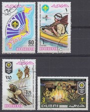 Dubai 1971 Mi.393/96 used c.t.o. Pfadfinder Scouts Scouting