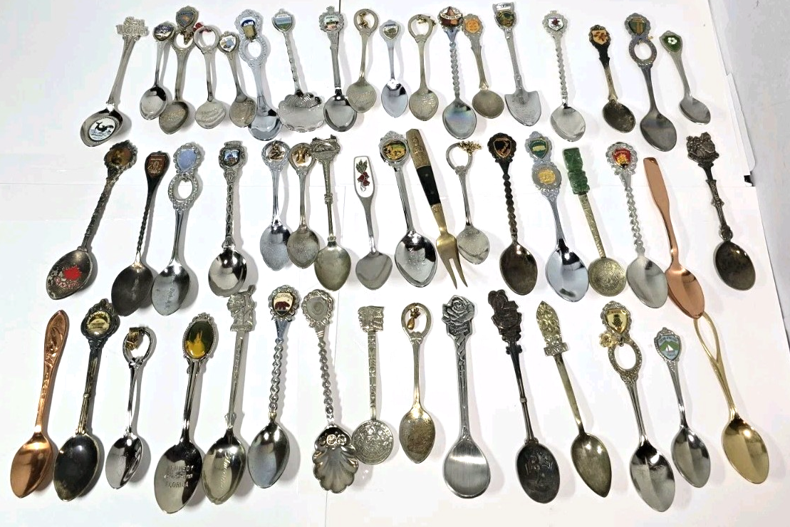 アメリカ合衆国のスーベニアスプーン　50本 Large Lot of 50 Vintage Souvenir Collector Spoons States Places