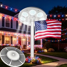 136 LED FlagPole Solar Light Outdoor Waterpro...
