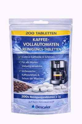 PRONURI® 200 Reinigungstabletten Kaffeevollautomaten Bosch Jura Melitta Siemens Zipp