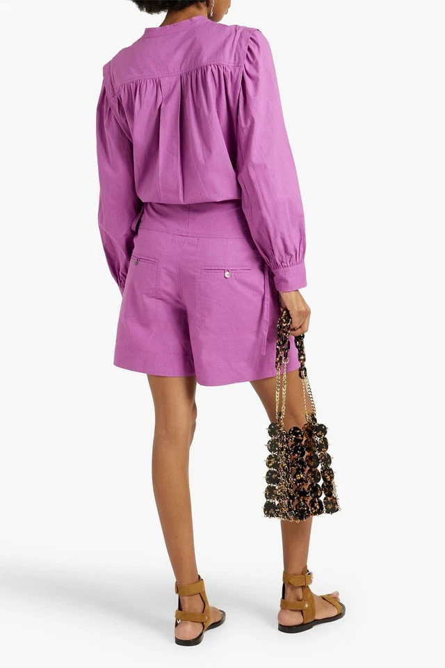 Pantalones Cortos Isabel Marant Etoile Para Mujer Opala Reunidos Algodón Palisandro Talla M 38 Foto 3 de 4