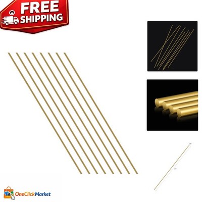 Elegant 8PCS Brass Round Rods - 1/8'' Diameter Ideal for Crafts & Projects
