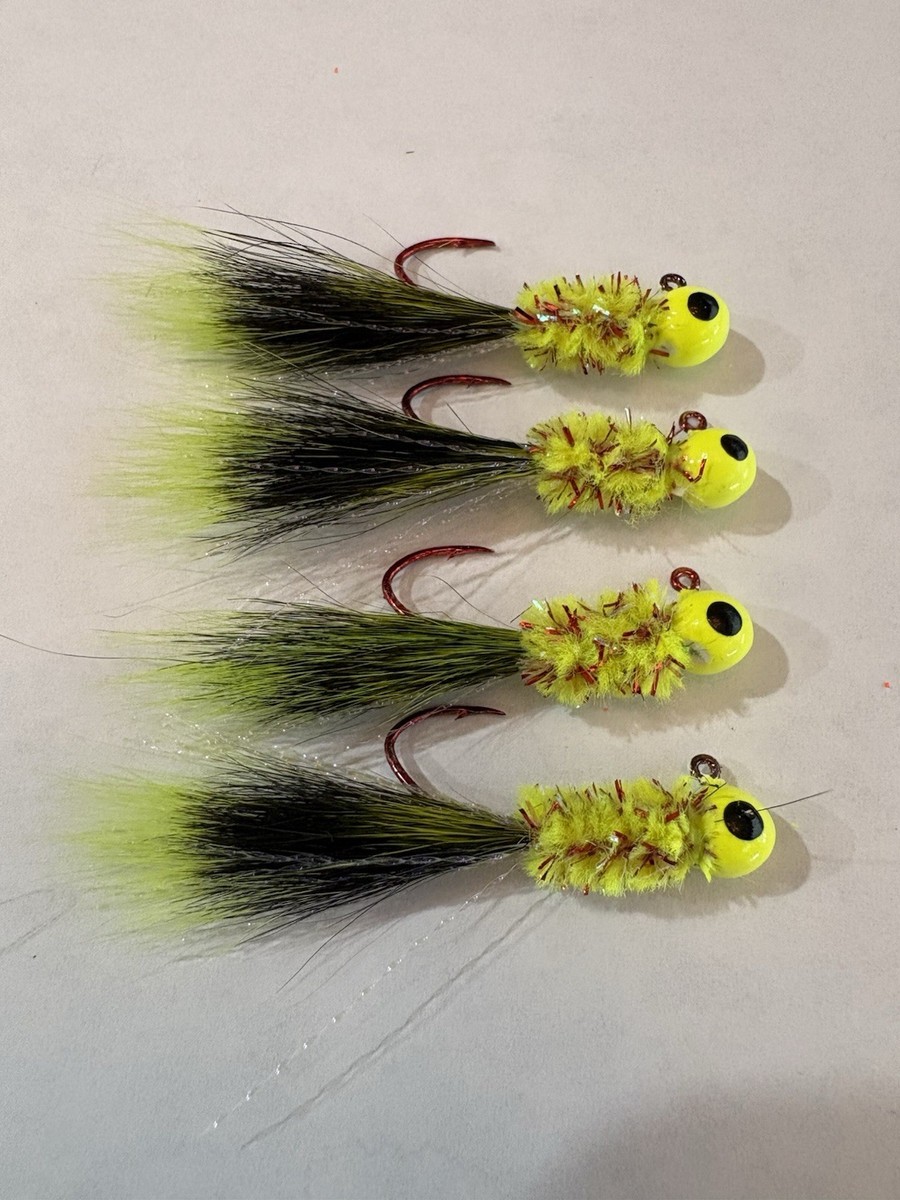 BackLash Fishing Joker: Jig Per Crappie Fatti A Mano 1/16 Oz (3 Pezzi) – Verde/Viola