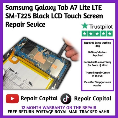 Samsung Galaxy Tab A7 Lite LTE SM-T225 weiß LCD Bildschirm REPARATUR SERVICE UK