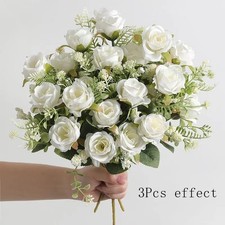 Silk Rose Artificial Flowers Fake Bouquet Wedding Home Party Decor