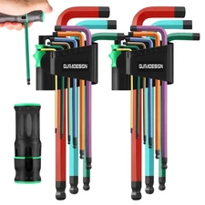 19-Piece Allen Wrenches Set, Hex Key Set,Metric and SAE Allen Key Set Extra Long