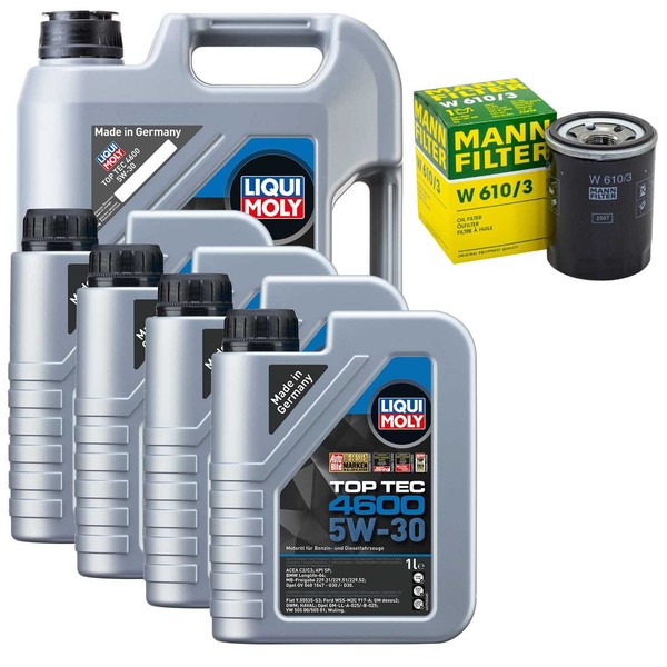 MotoröL Set 4600 5W-30 Liqui Moly 9 Liter + ÖLfilter FüR Mitsubishi L200 2.4-image
