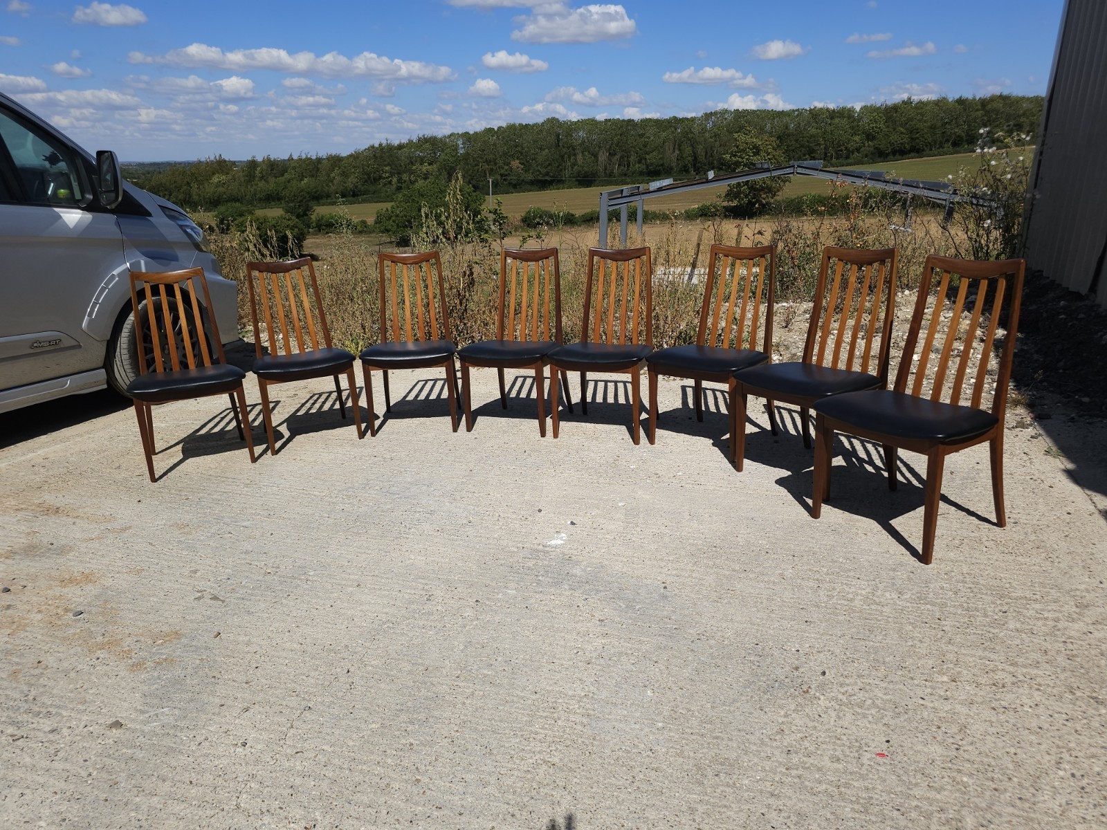 Mid Century G Plan Fresco Round Dining Table with 8 Chairs Extendable — image 20