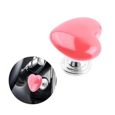 Car Push Start Button Cover with Heart Shape,Press-Designed Push to Start Pink