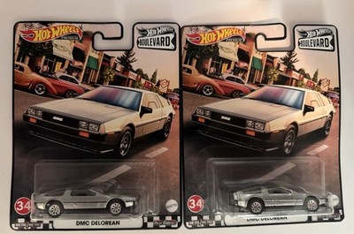 (2) 2021 Hot Wheels Premium Boulevard #34 DMC DeLorean - Lot Of 2