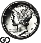 1938-D Mercury Dime, Premium Quality Superb Gem BU++ Blazer!