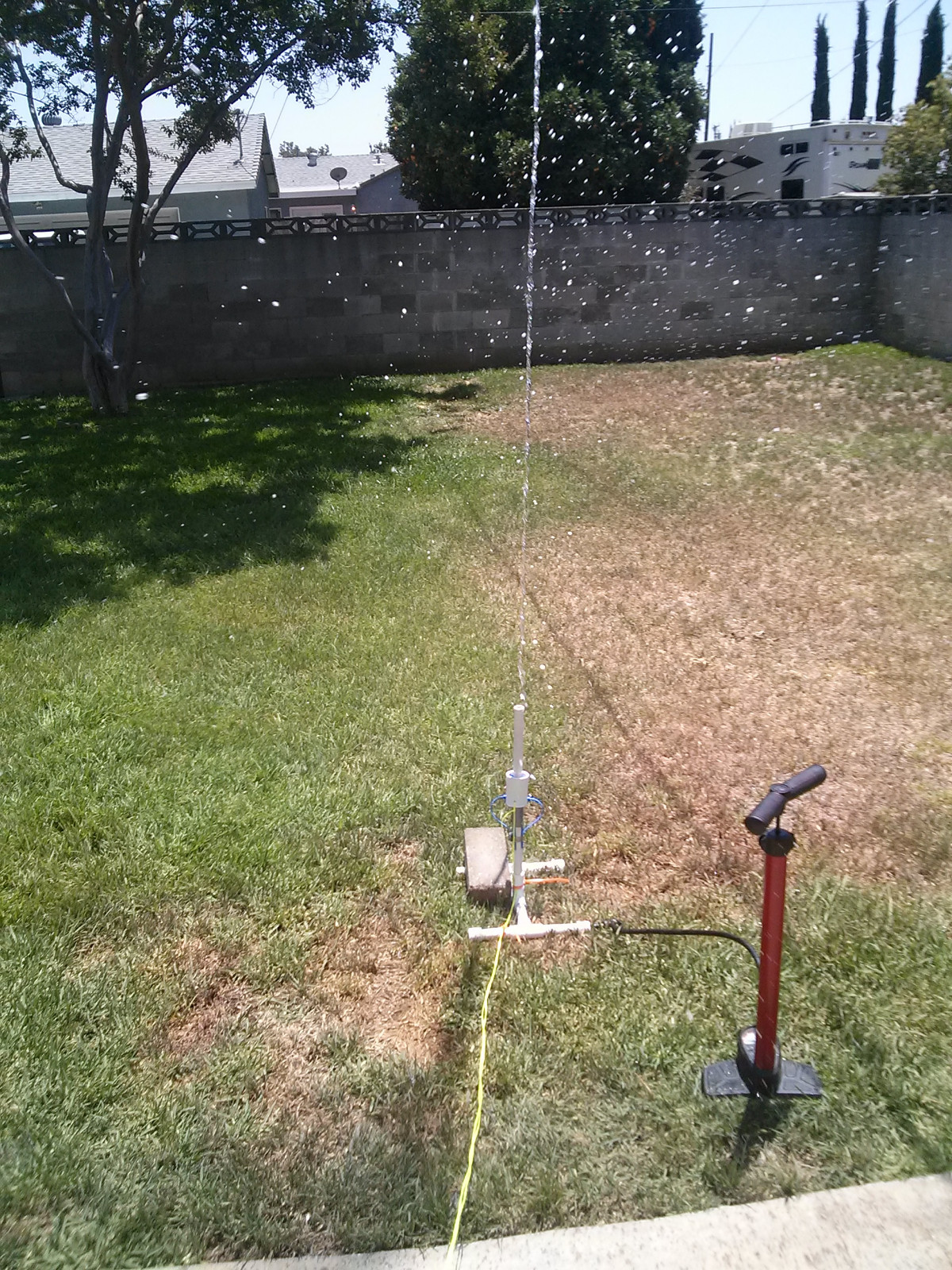 Water/Soda Bottle Rocket Launcher Toy Assembled Shoots 250 or more ft in air!