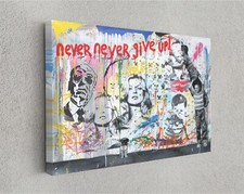 Never Give Up Wall Graffiti Wall Banksy Wall Art Canvas D cor