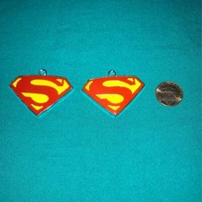 Superman a Charm Supply Enamel Charm 1 or 2 pcs