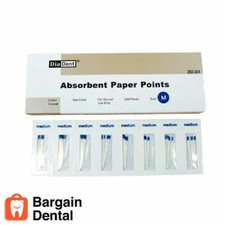 DIADENT Absorbent Paper Points Sterilized Color Coded 200/Pack Cell Pack MEDIUM