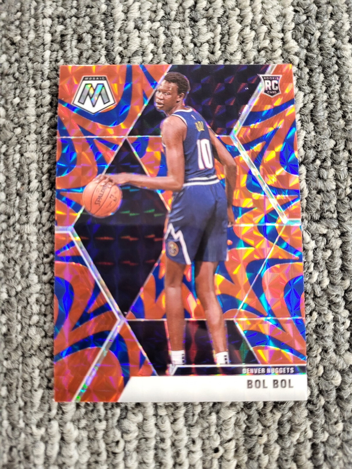 Bol Bol 2019 Panini Mosaic Reactive Blue Prizm Rookie Card #222 Denver RC