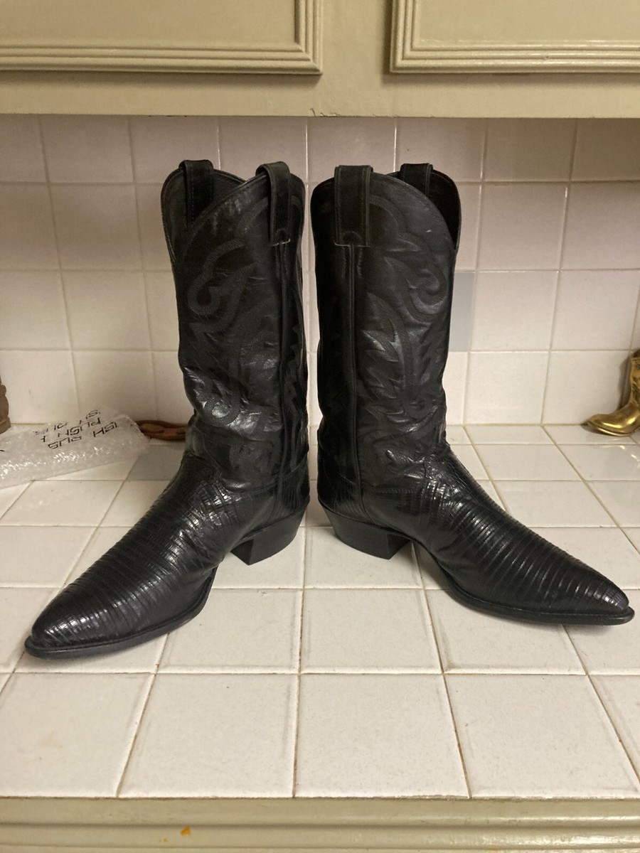 JUSTIN8105　Black Lizard ウエスタンブーツ 　US8 JUSTIN 8105 MADE IN USA BLACK LIZARD LEATHER WESTERN COWBOY
